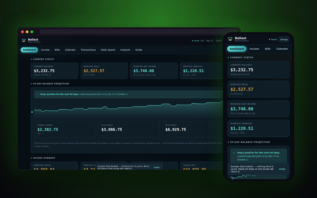 Ballast — a look inside, on desktop and phone