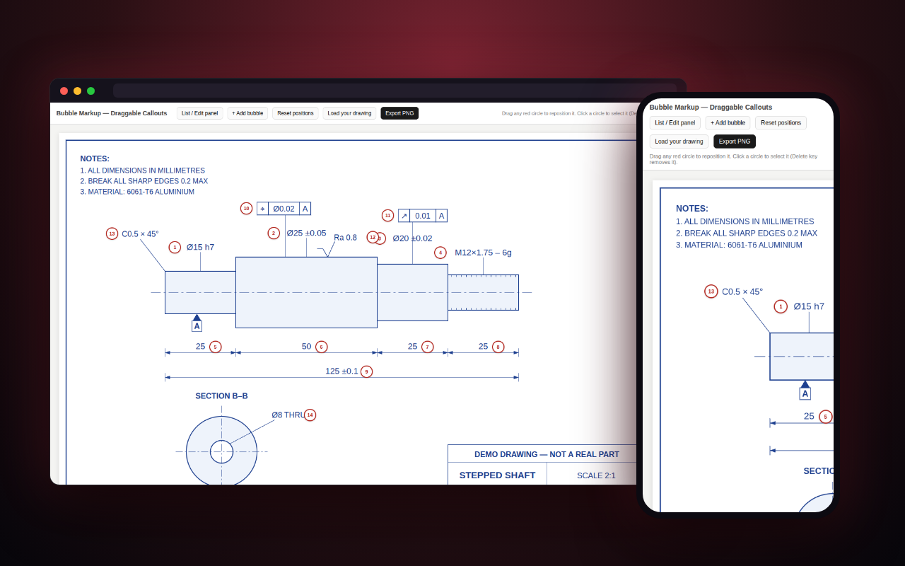 Bubble Editor — a look inside, on desktop and phone