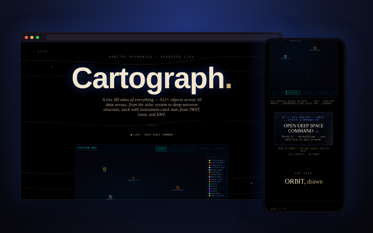 Cartograph — a look inside, on desktop and phone