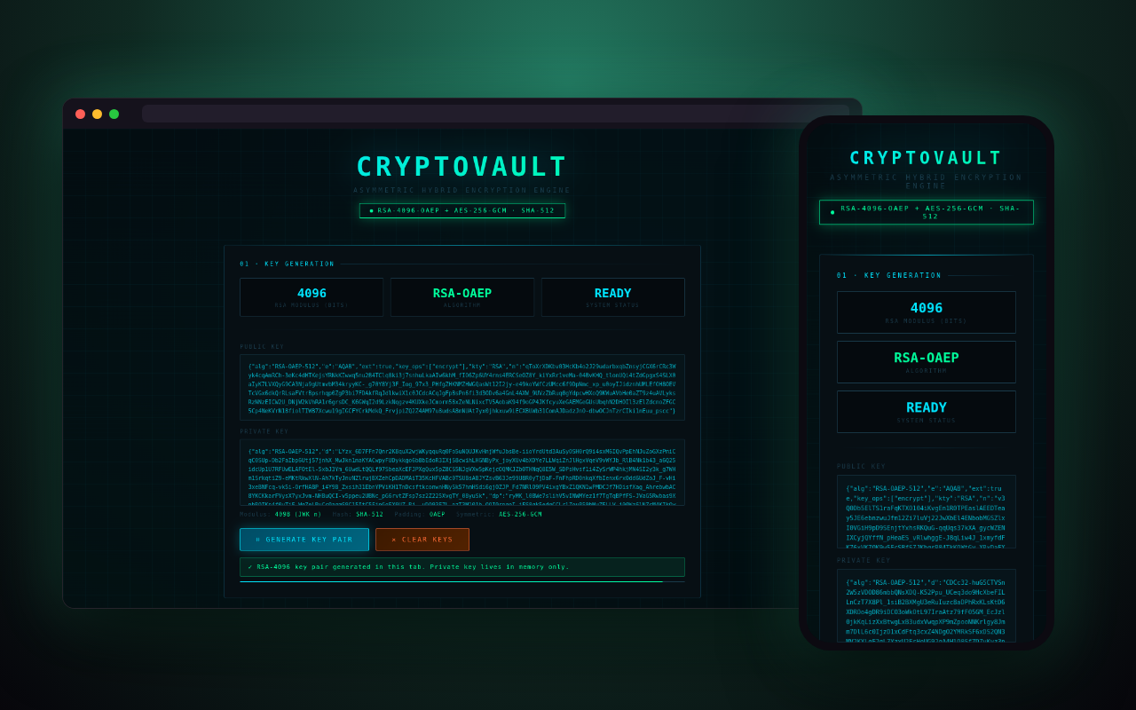 CryptoVault — a look inside, on desktop and phone