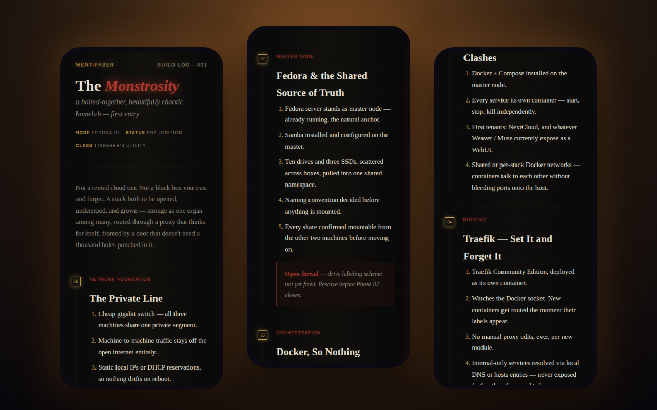 The Monstrosity — a look inside, on desktop and phone
