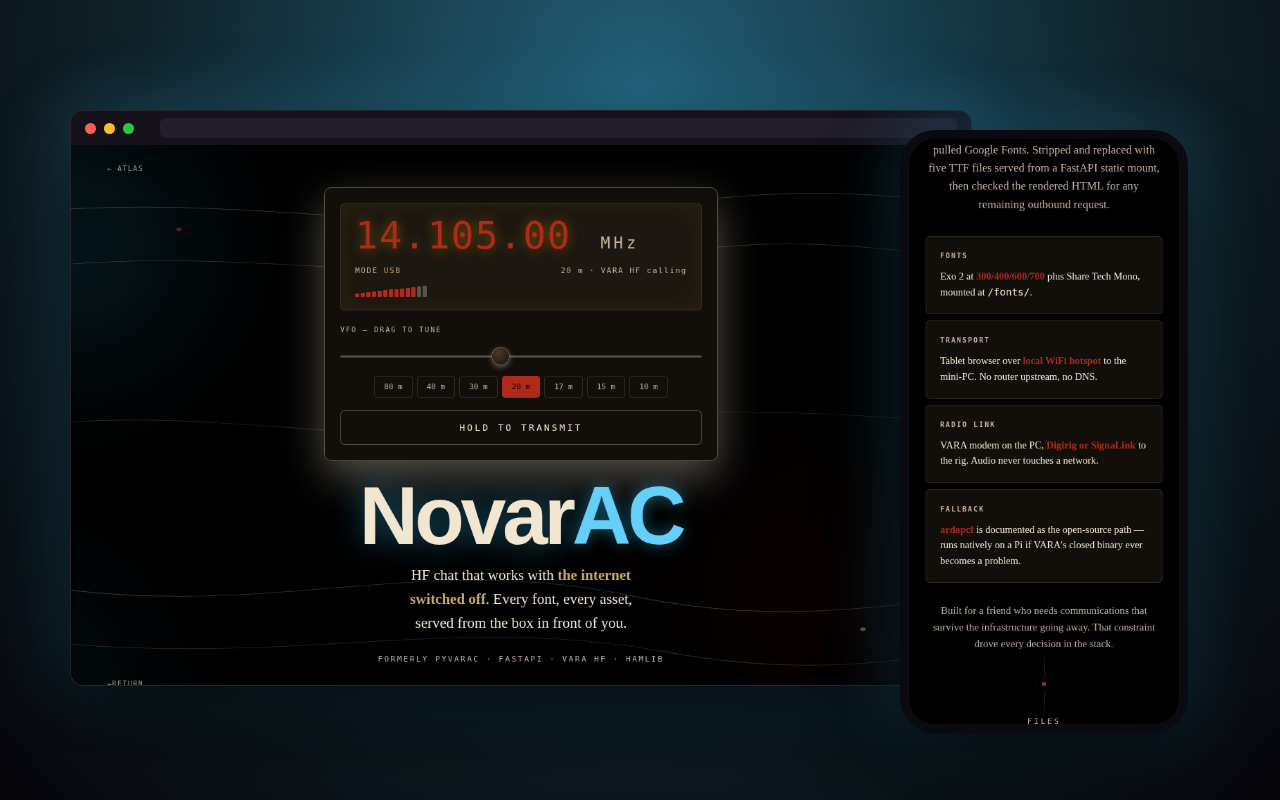 NovarAC — a look inside, on desktop and phone