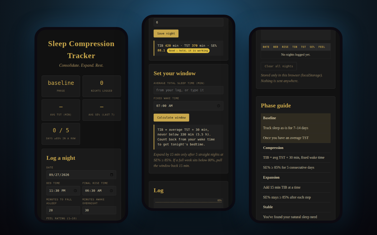 Sleep Compression — a look inside, on desktop and phone
