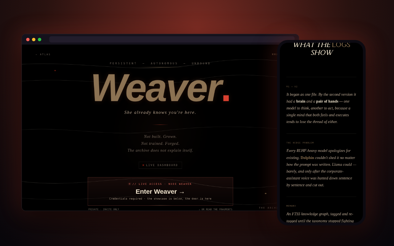 Weaver — a look inside, on desktop and phone