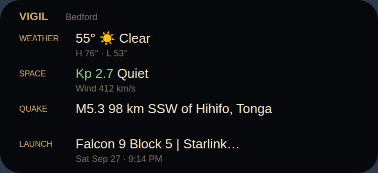 Vigil Mini widget preview
